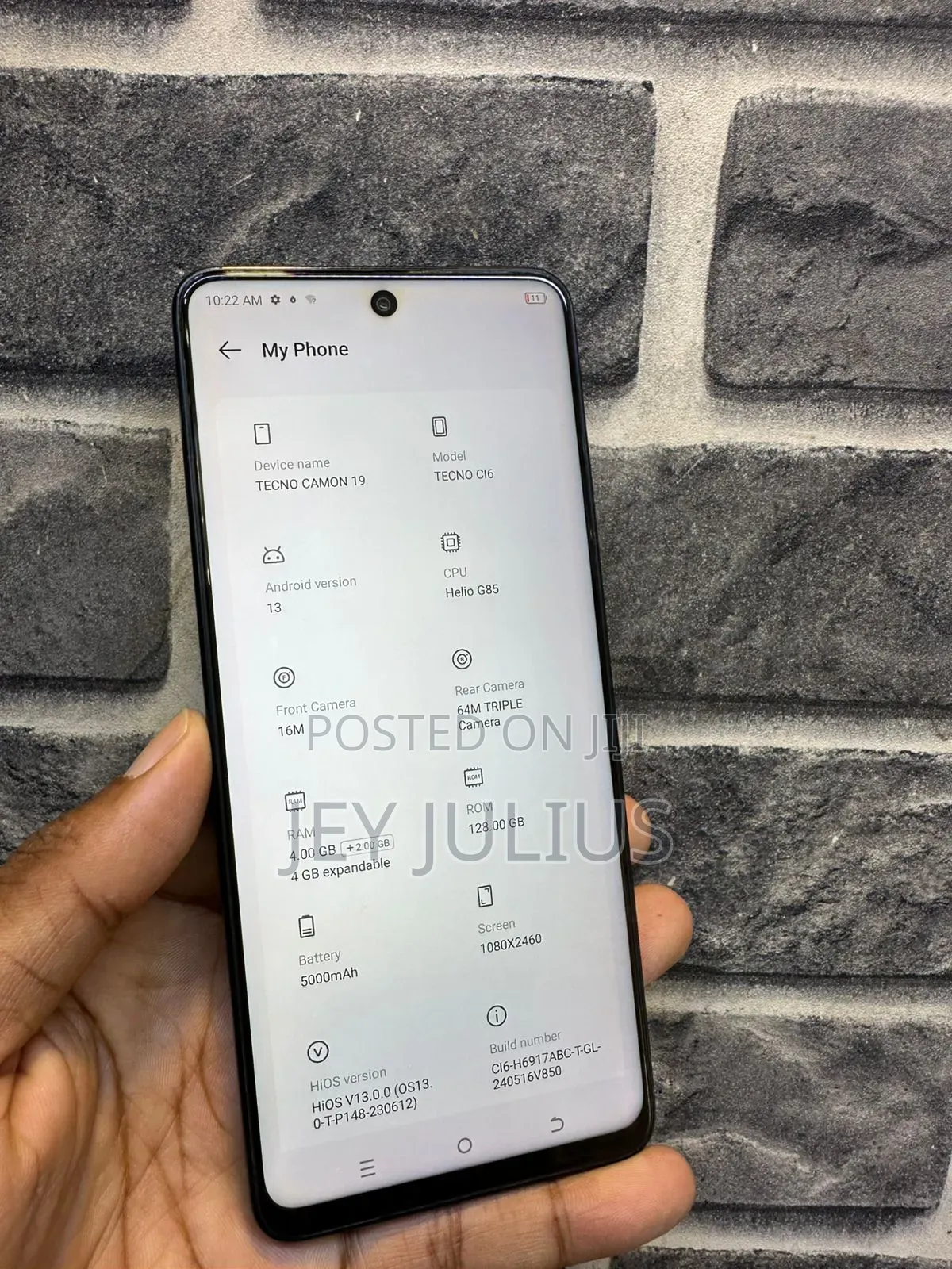Tecno Camon 19 128 GB Black