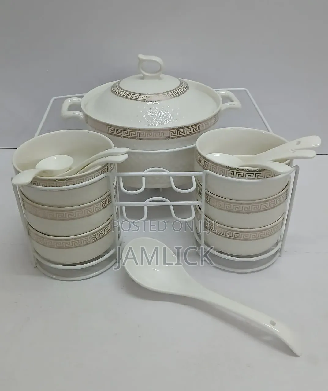15pcs White Ceramic Soup Set –Bz