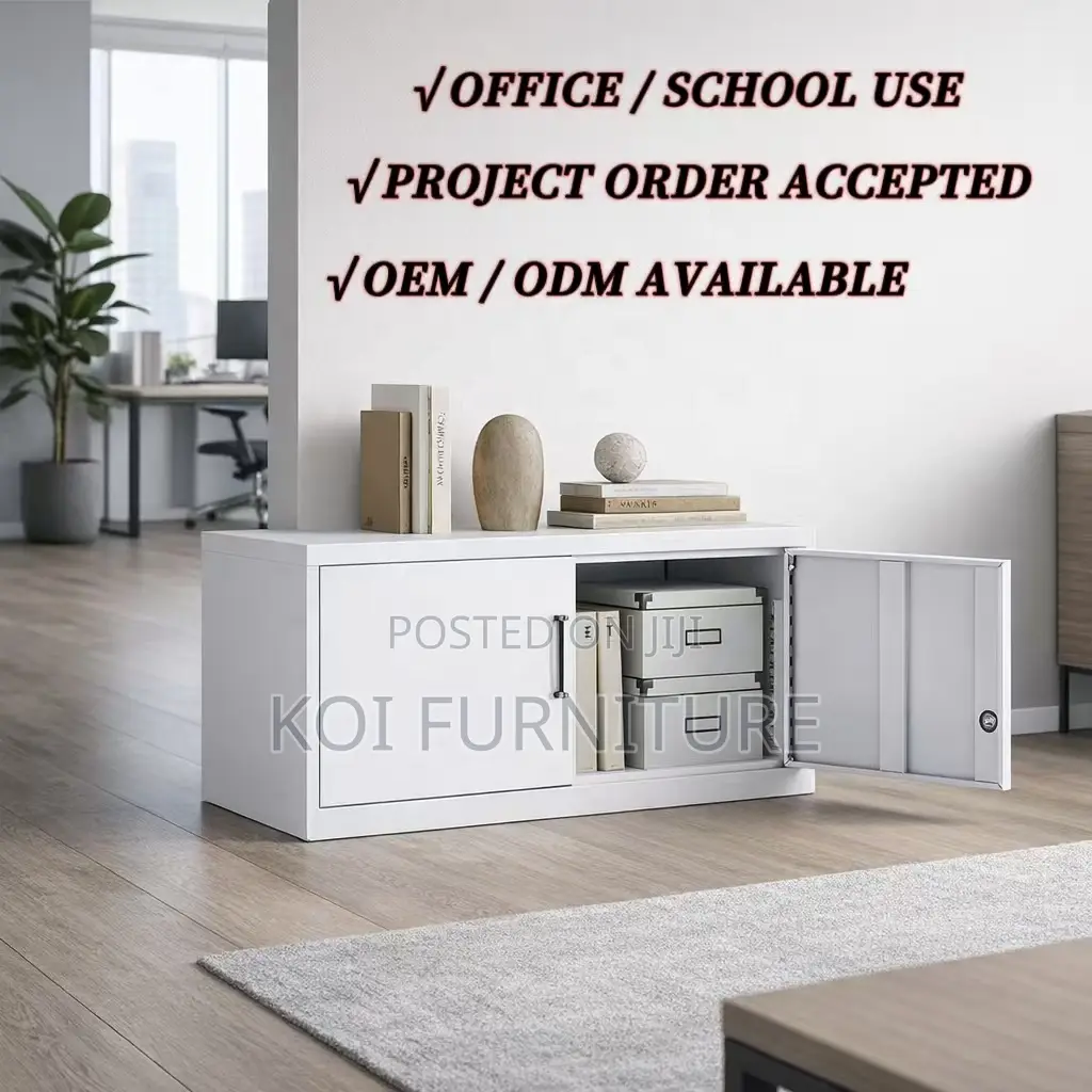 Office Cabinet : White Metallic Office Cabinet With Locking Mechanism