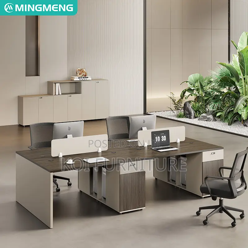 Office Desk : Mop04 Modern Four-Person Office Workstation