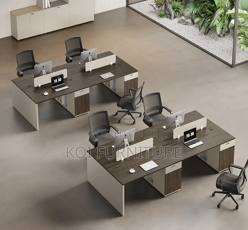 Office Desk : Mop04 Modern Four-Person Office Workstation