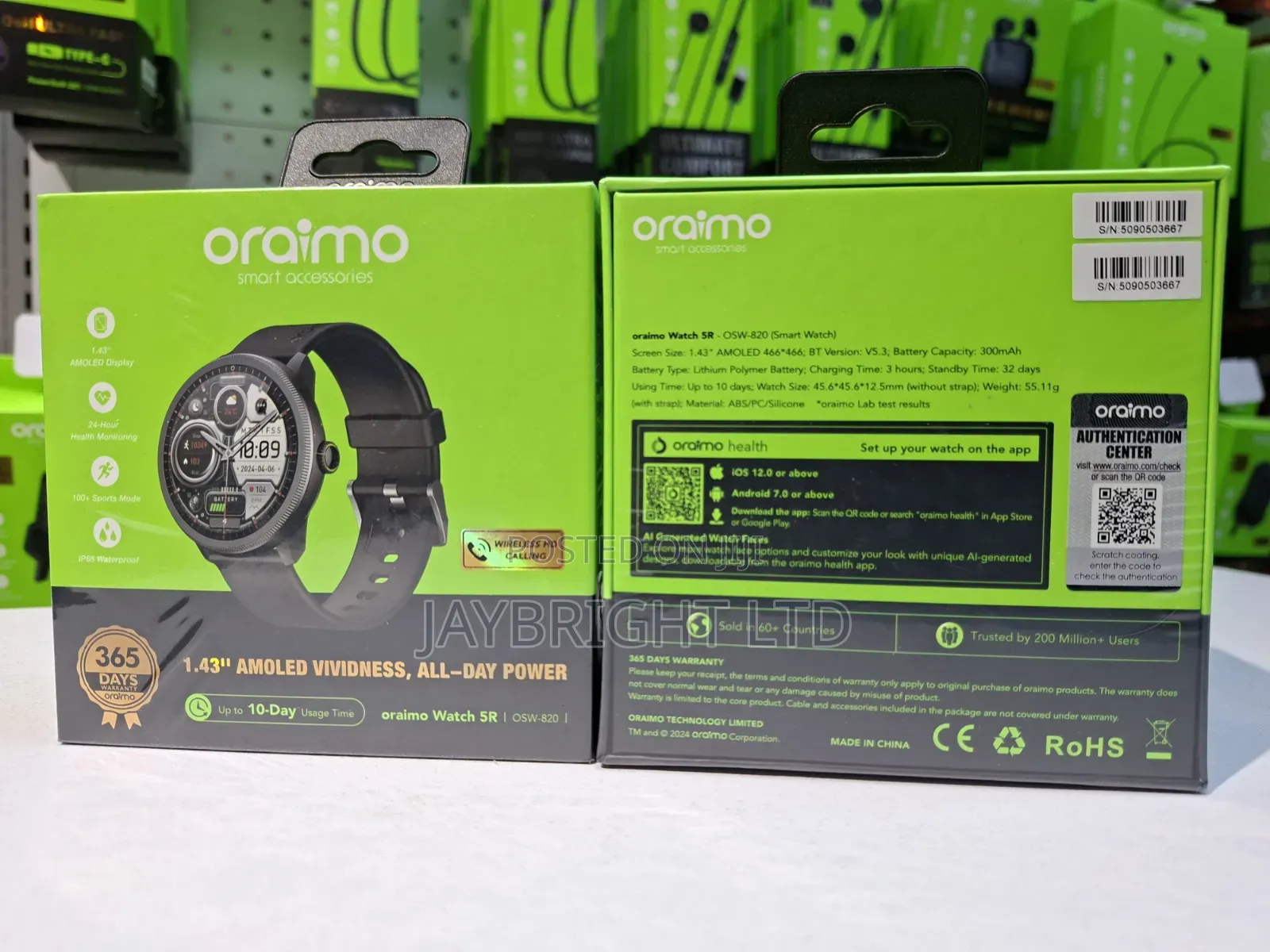 Oraimo Watch 5r 1.43'' Amoled Ip68 Smart Watch