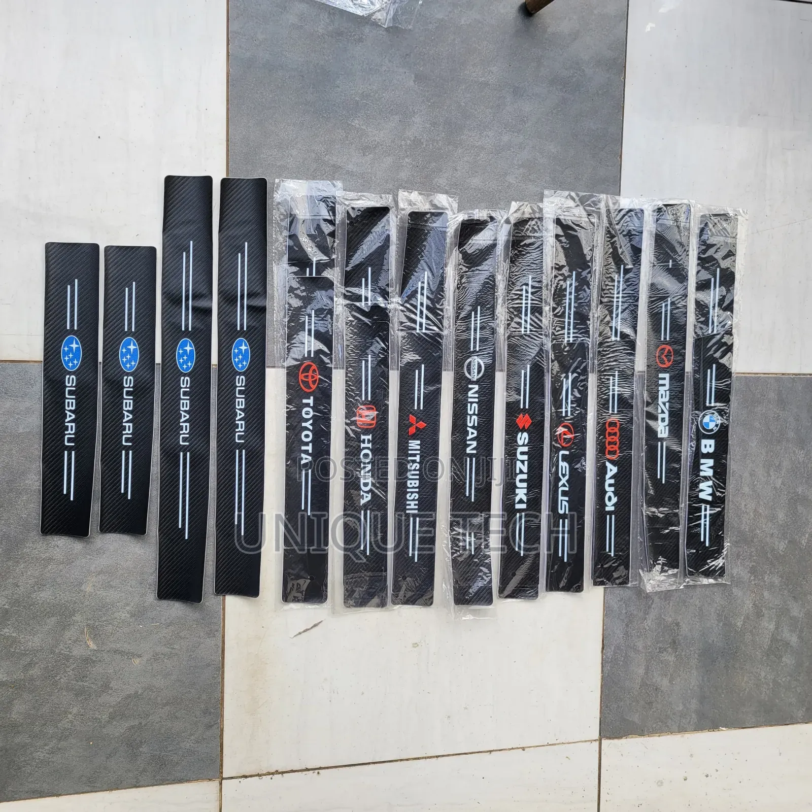 Branded Carbon Car Door Step Protectors 4pcs