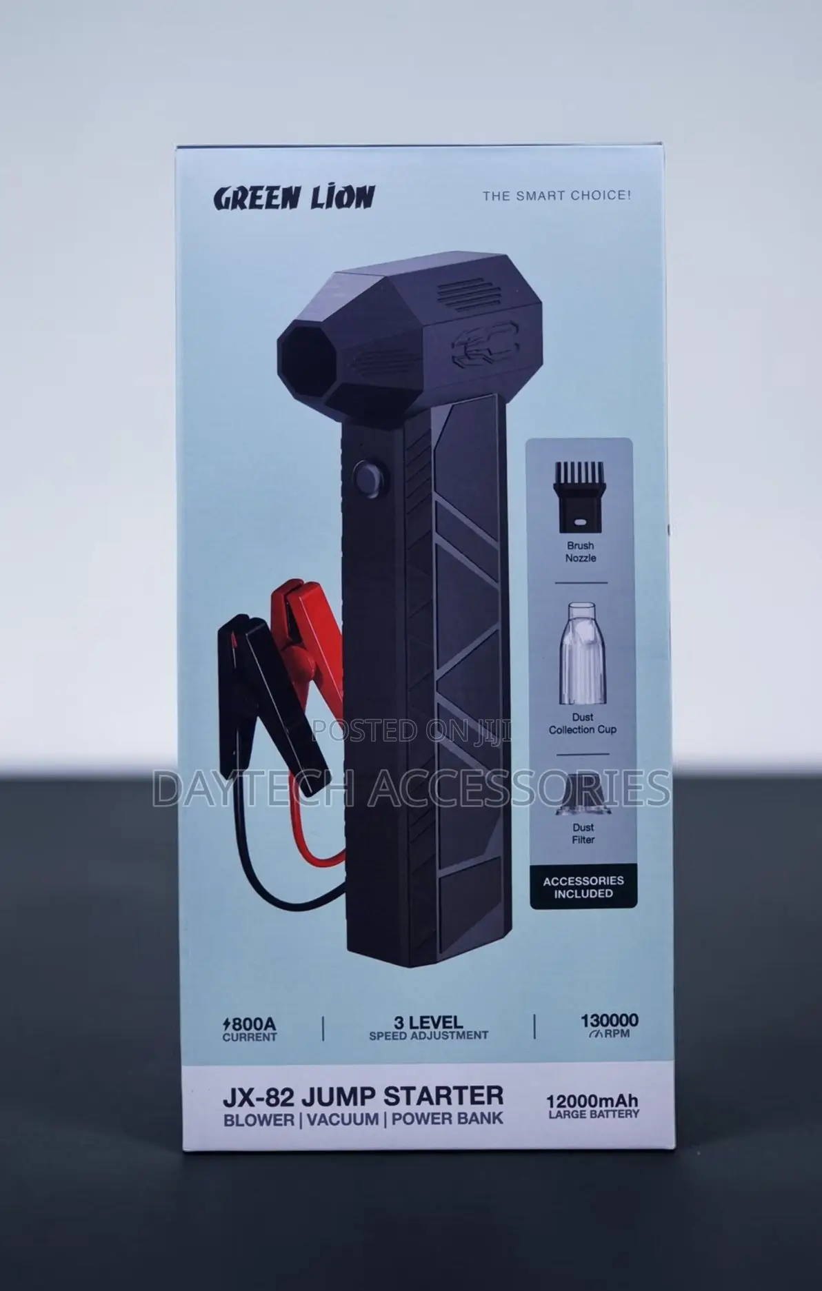 Green Lion Jx-82 Jump Starter - Blower, Vacuum, Power Bank 12000mah.
