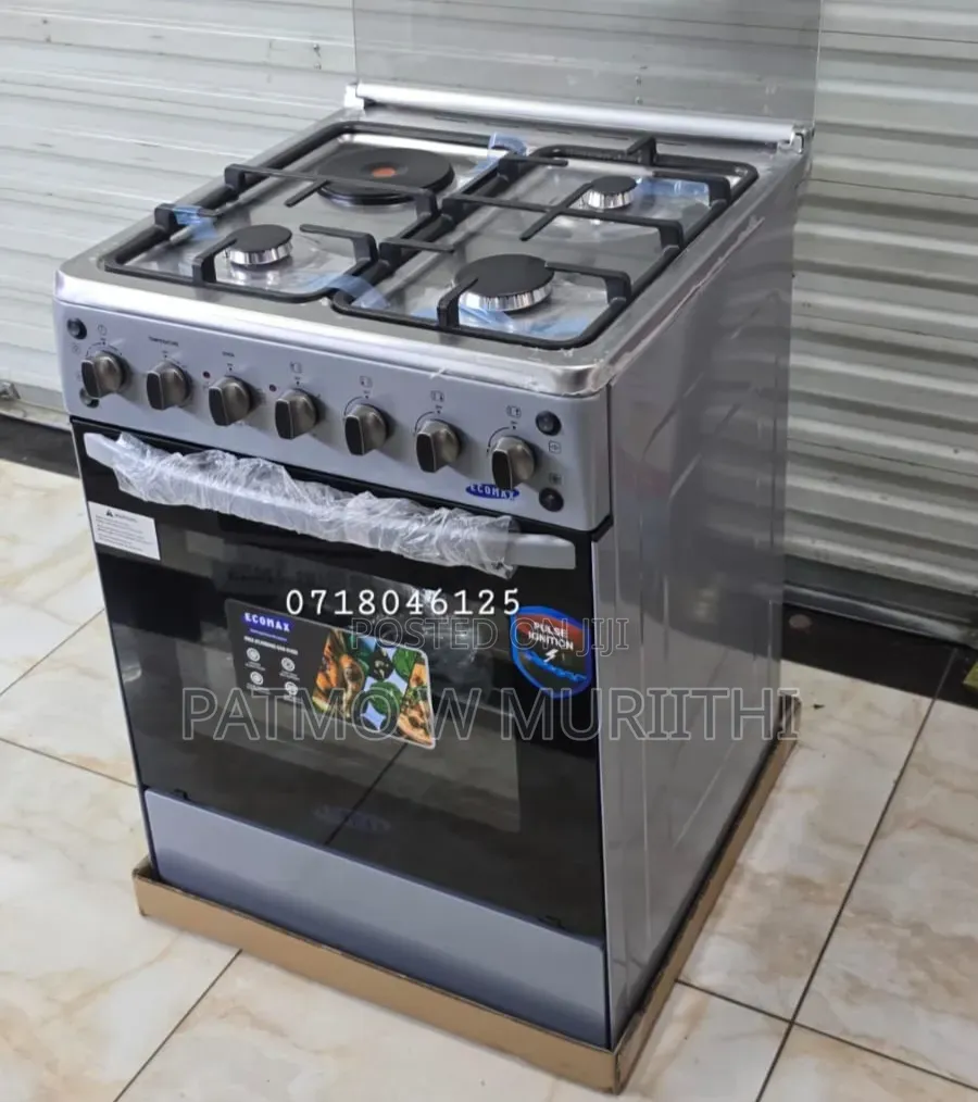 Ecomax Standing Cooker 60*60 Electric Oven+Gas Sensor Amd Turbo Fan