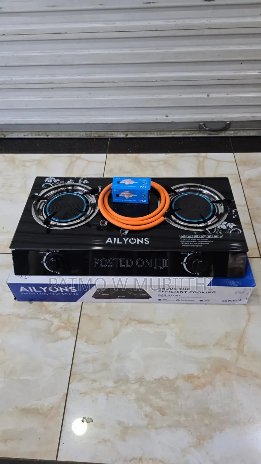 Ailyons 2Gas Burner Cooker Glass Top Infrared