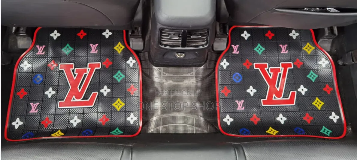 Rubber Mats Wit Vibrant Multicolored Design Wit Louis Vuitton Monogram