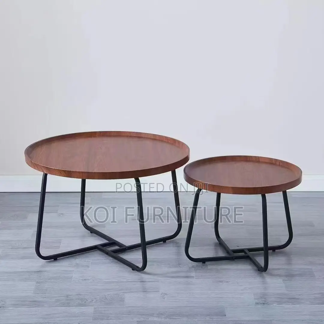 Coffee Table; Round Marble Coffee Table With Metal Frame