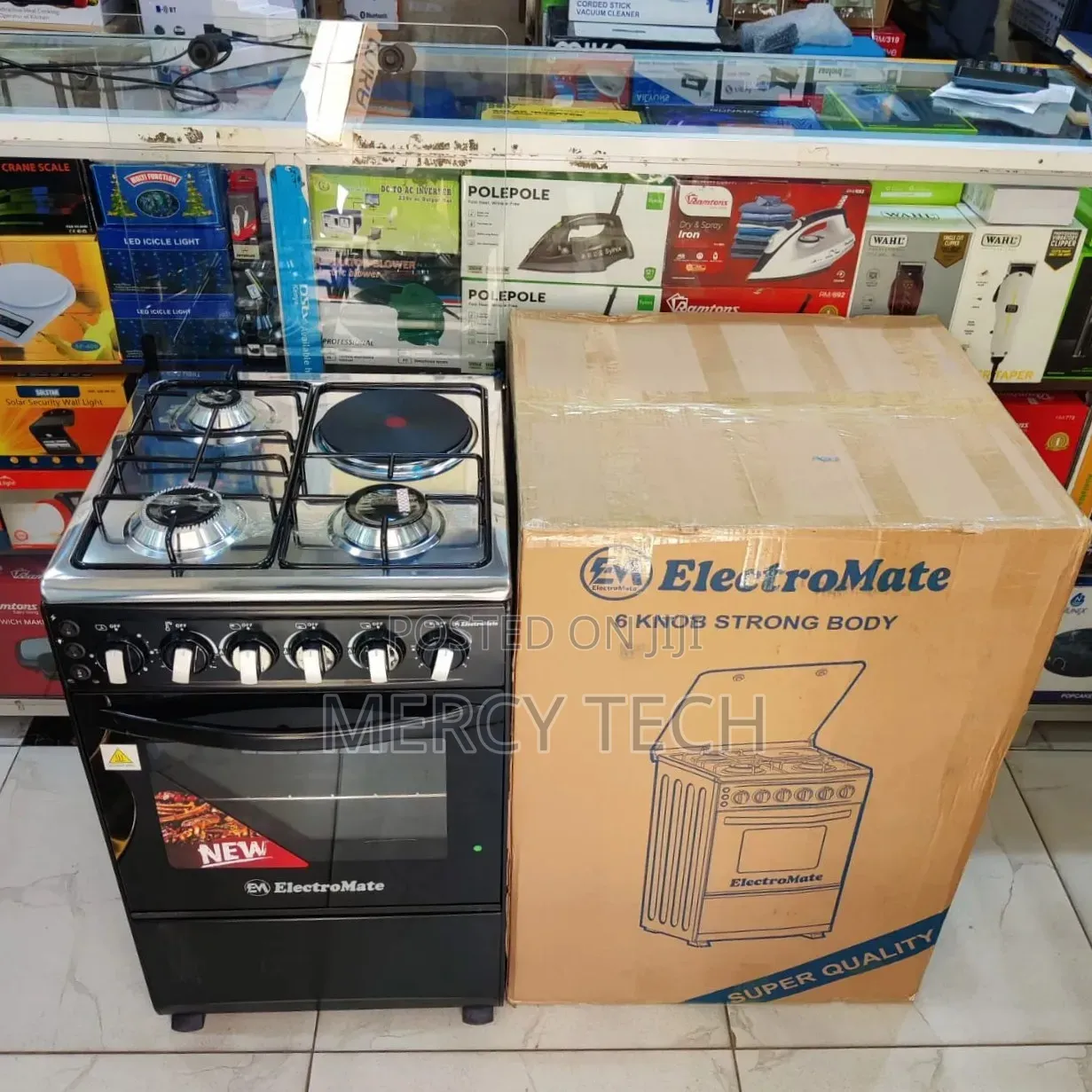 Electromate 50x55cm 3+1 Standing Cooker Compact Freestanding Cooker