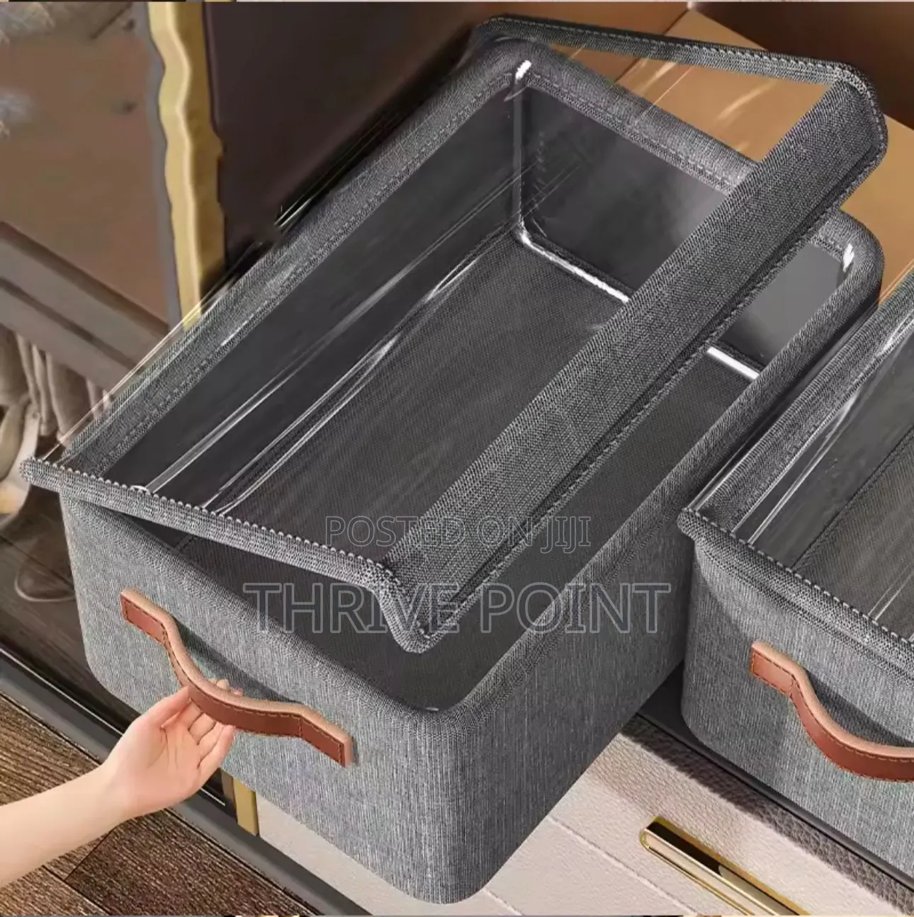 Collapsible Fabric Organizer With a Cover / Storage Basket