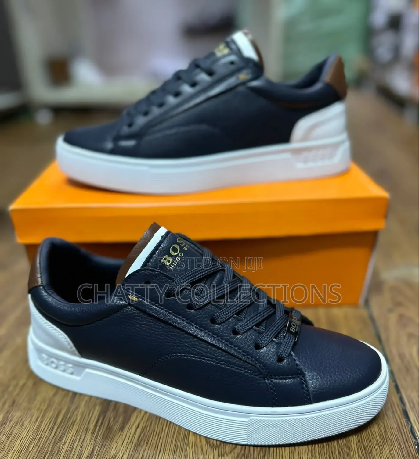 Navy Blue New Hugo Boss Casual Men Shoes Size 40 to 45