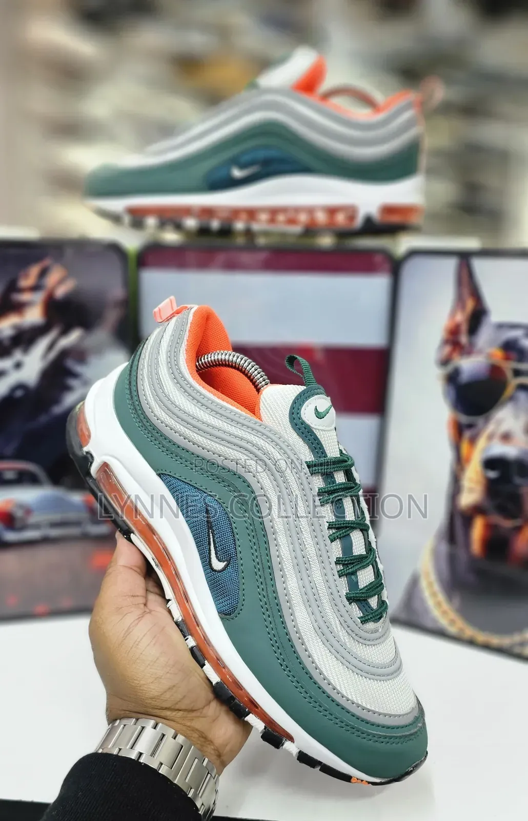 Nike Air Max 97 Black/Green Leather - Classic Streetwear Sneakers