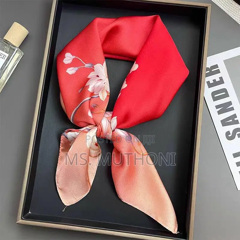 Chic Satin Floral Accessory Scarf