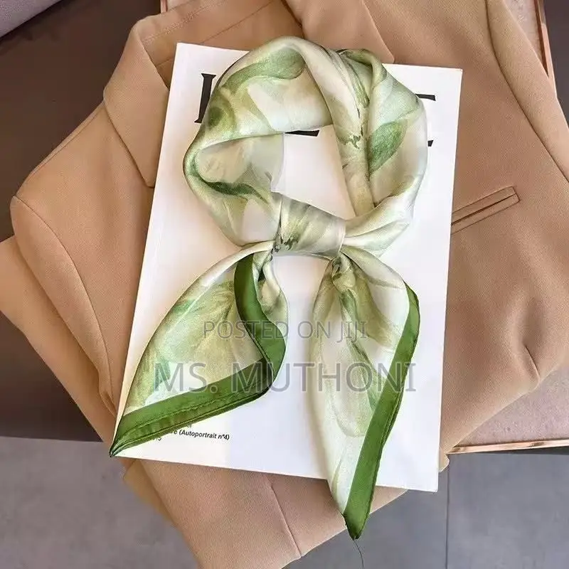 Chic Satin Floral Accessory Scarf