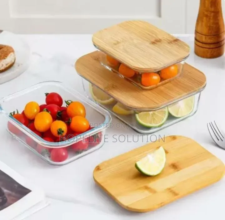3 in 1 Snack Storage Box Set Wooden Top Lid