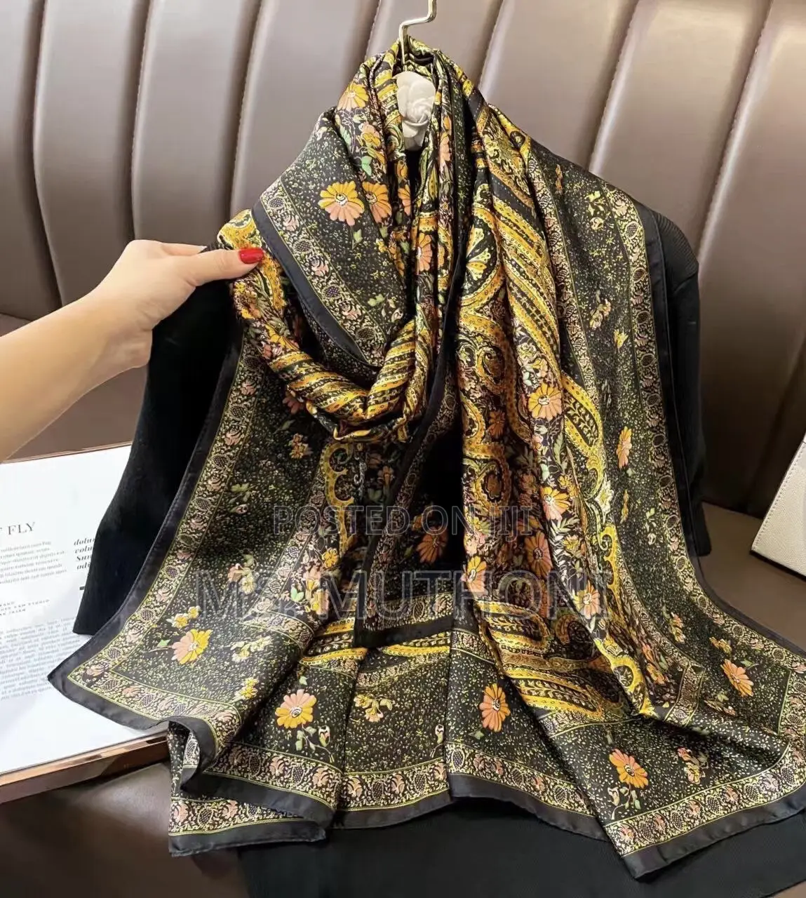 A Touch of Vibrant Yellow Silk Scarf/ Shawl