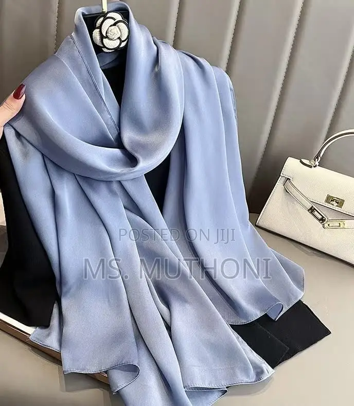 Plain Soild Mulberry Satin Silk Hijab Scarf for Women