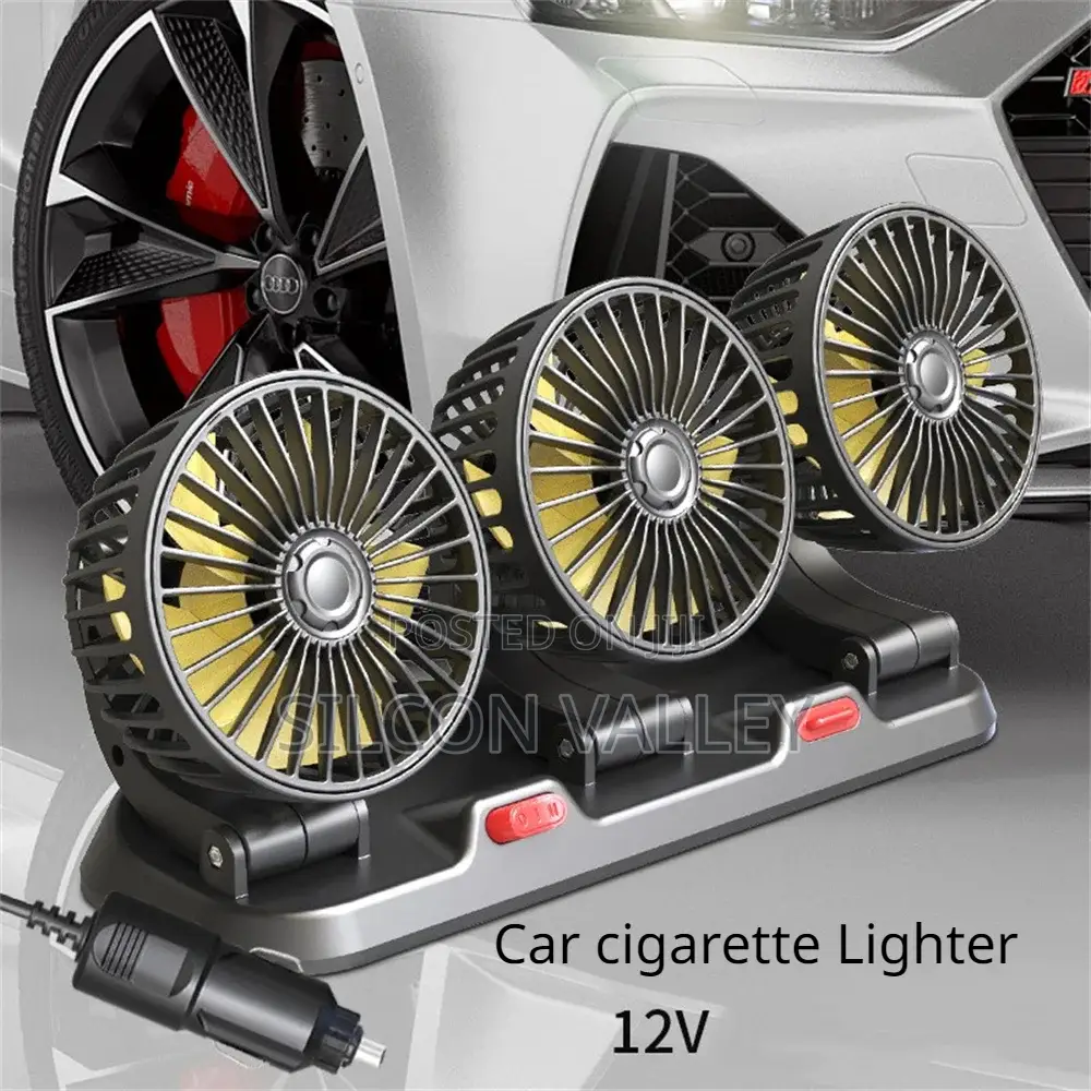 Car Fan 24v 360° Adjustable 3 Head Air Fan Low Noise
