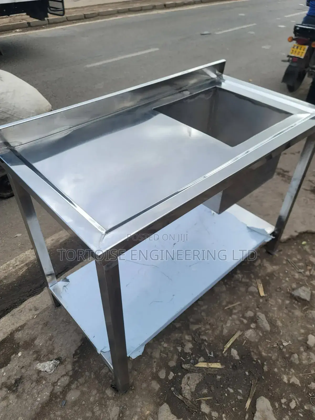 Commercial Stainless Steel Single Sink One Bowl Sink Size 120cm Long