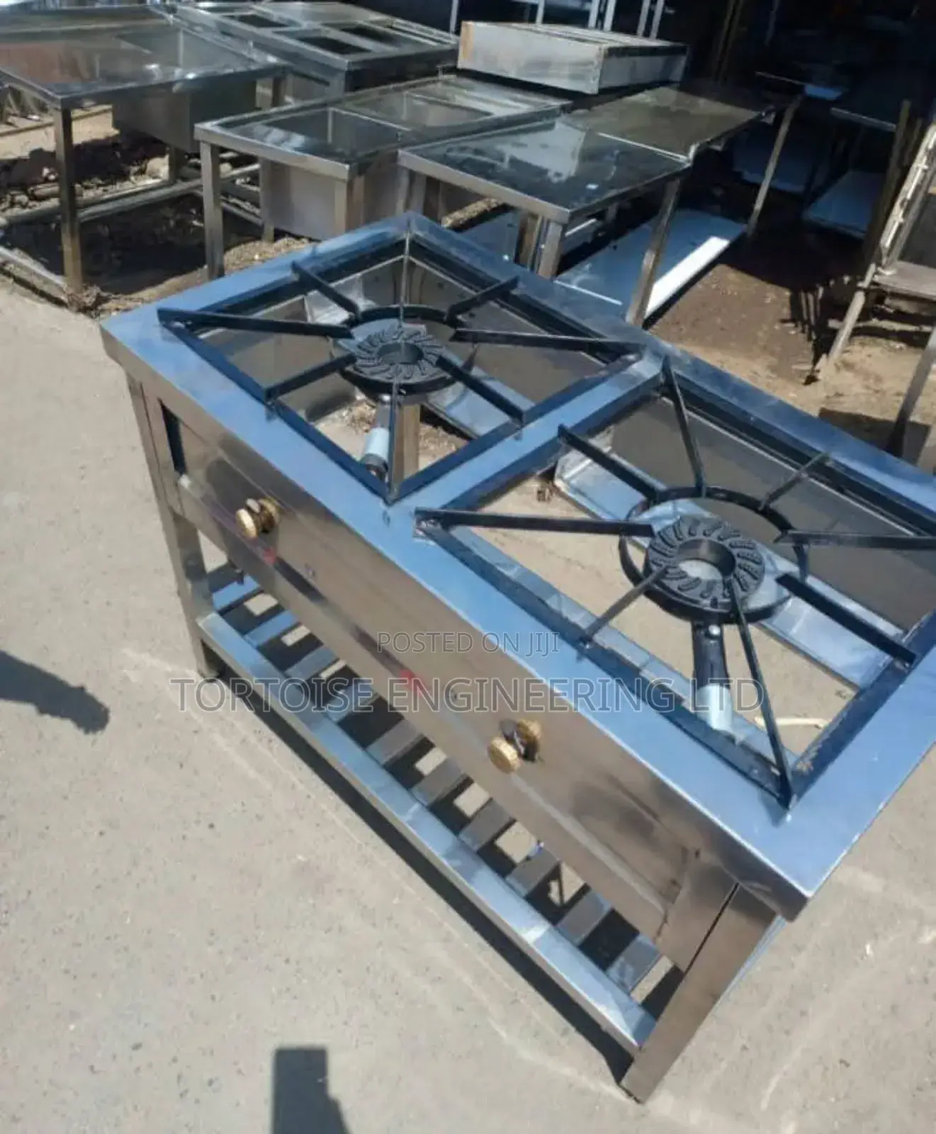 Stainless Steel Two-Burner Gas Cookers Size 900mm by 550mm