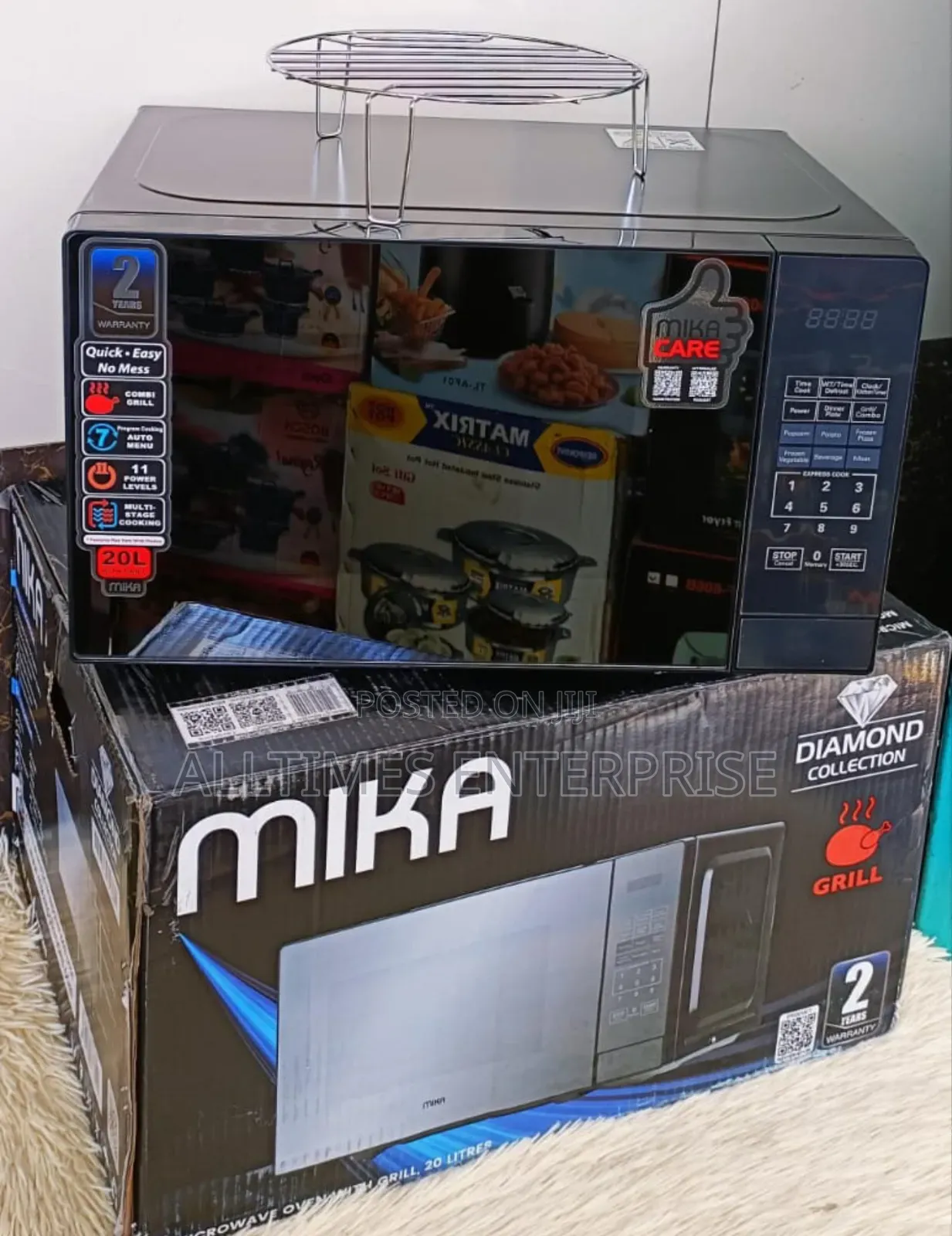 Mika Microwave Oven Grill 20ltr With 1000w Grill Silver