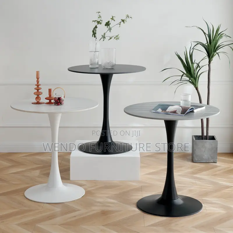 Dining Table : Villa White Round Tulip Dining Table