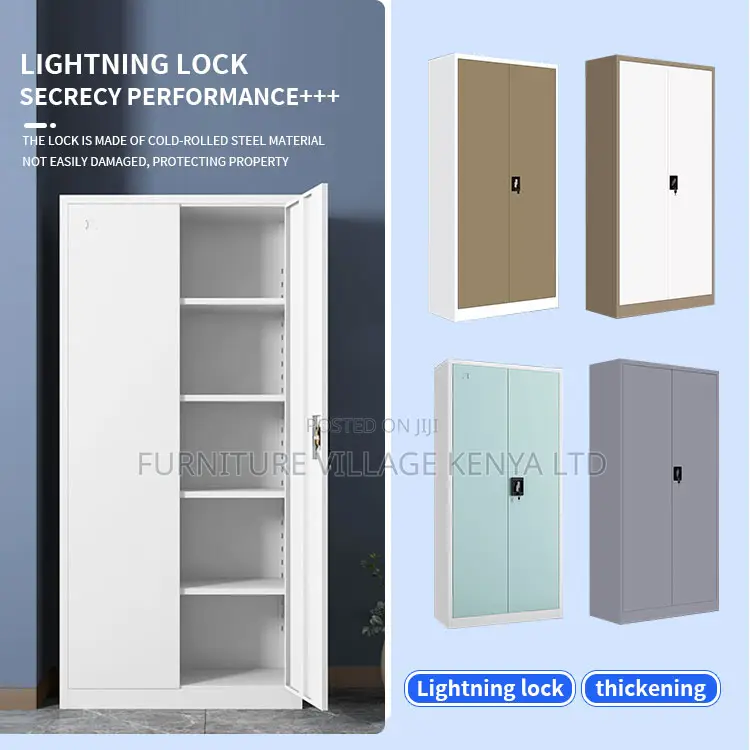2-Door White Metallic Shelf Filling Cabinet