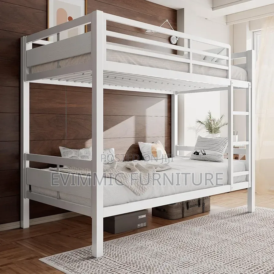 Heavy Duty Industrial White Metal Bunk Bed 4*6 Ft