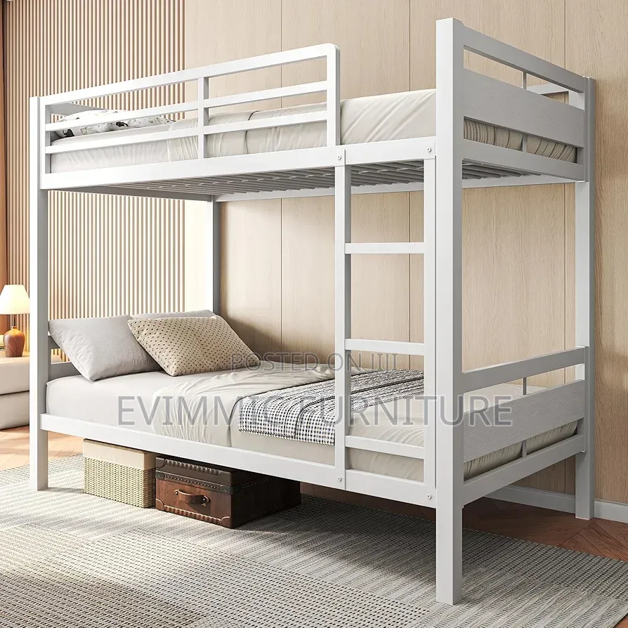 Heavy Duty Industrial White Metal Bunk Bed 4*6 Ft