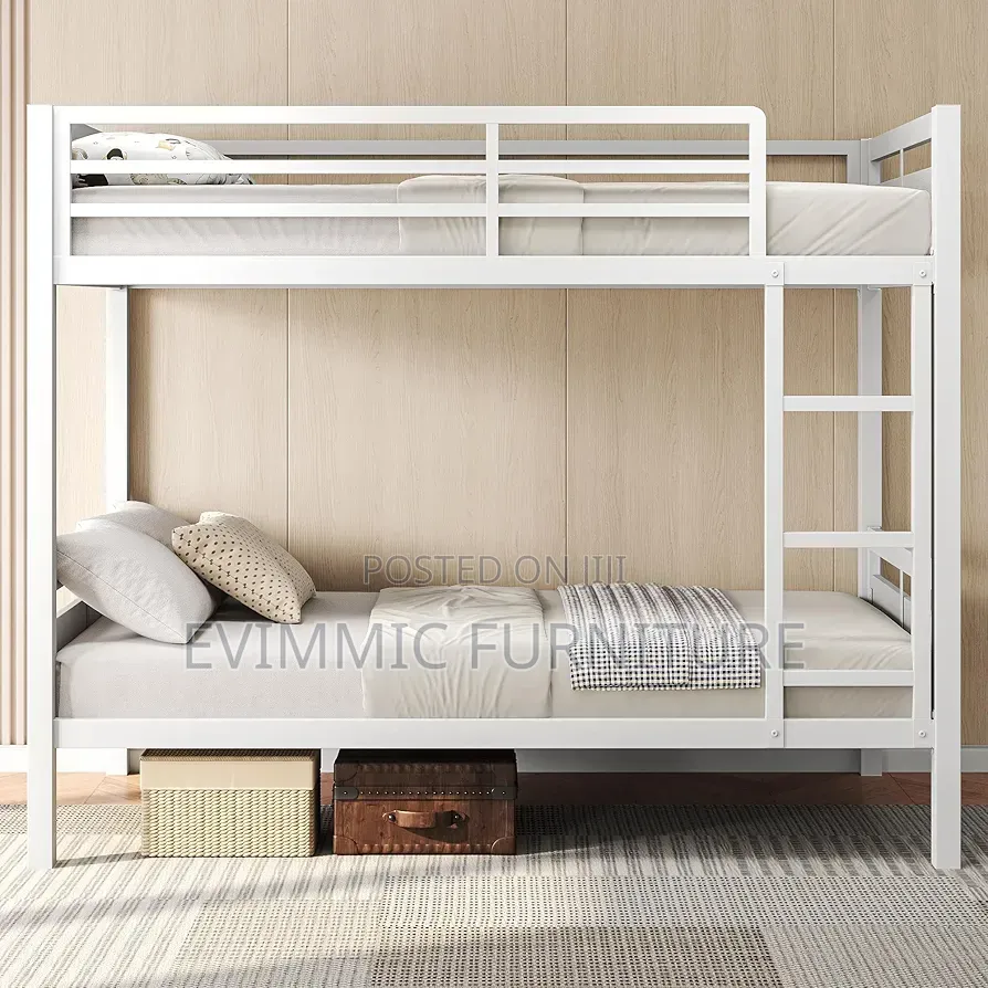 Heavy Duty Industrial White Metal Bunk Bed 4*6 Ft