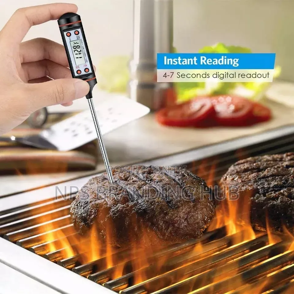 Digital Food Thermometer Battery Operated With Led Display Cn