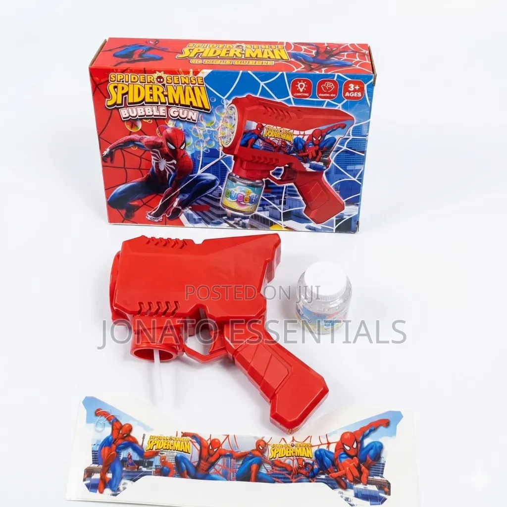 Spider-Man Bubble Gun Toy With Lights for Kids