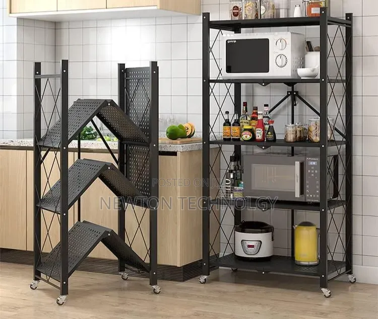 Big Size Foldable Kitchen Rack With Wheels