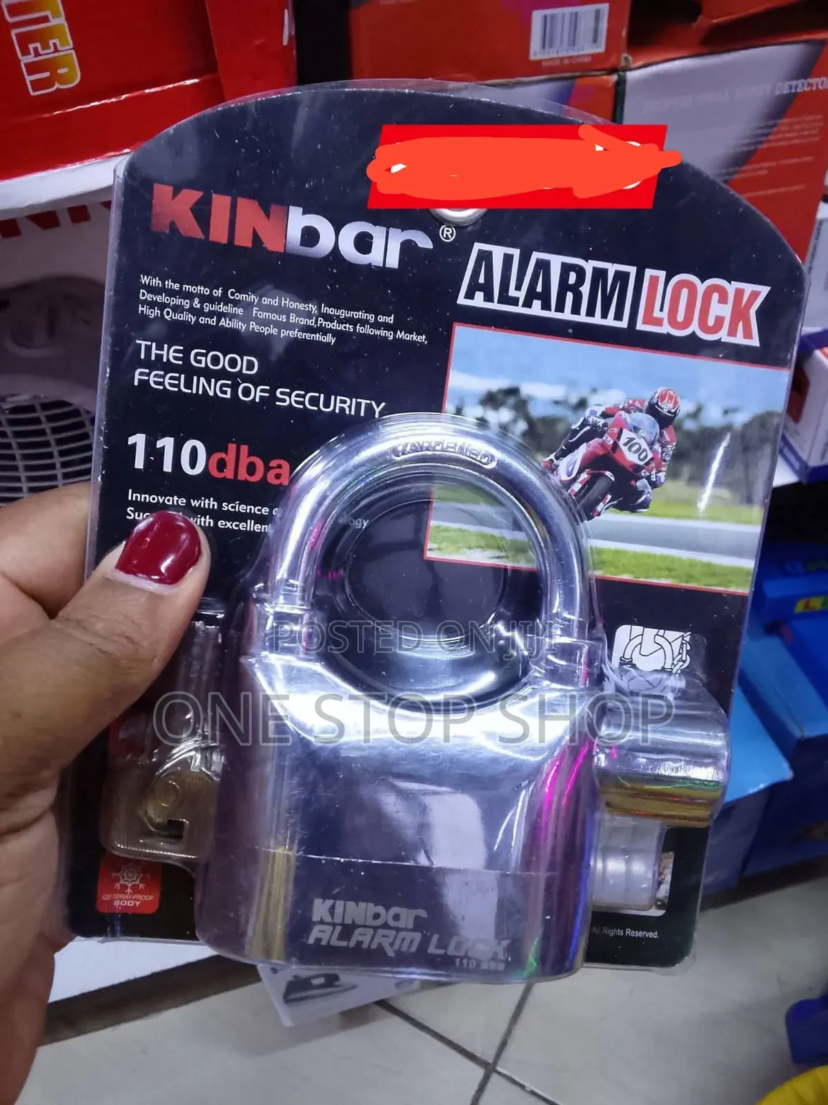 Alarm Padlock Hardened Steel Shackle Motion Sensitive Technology