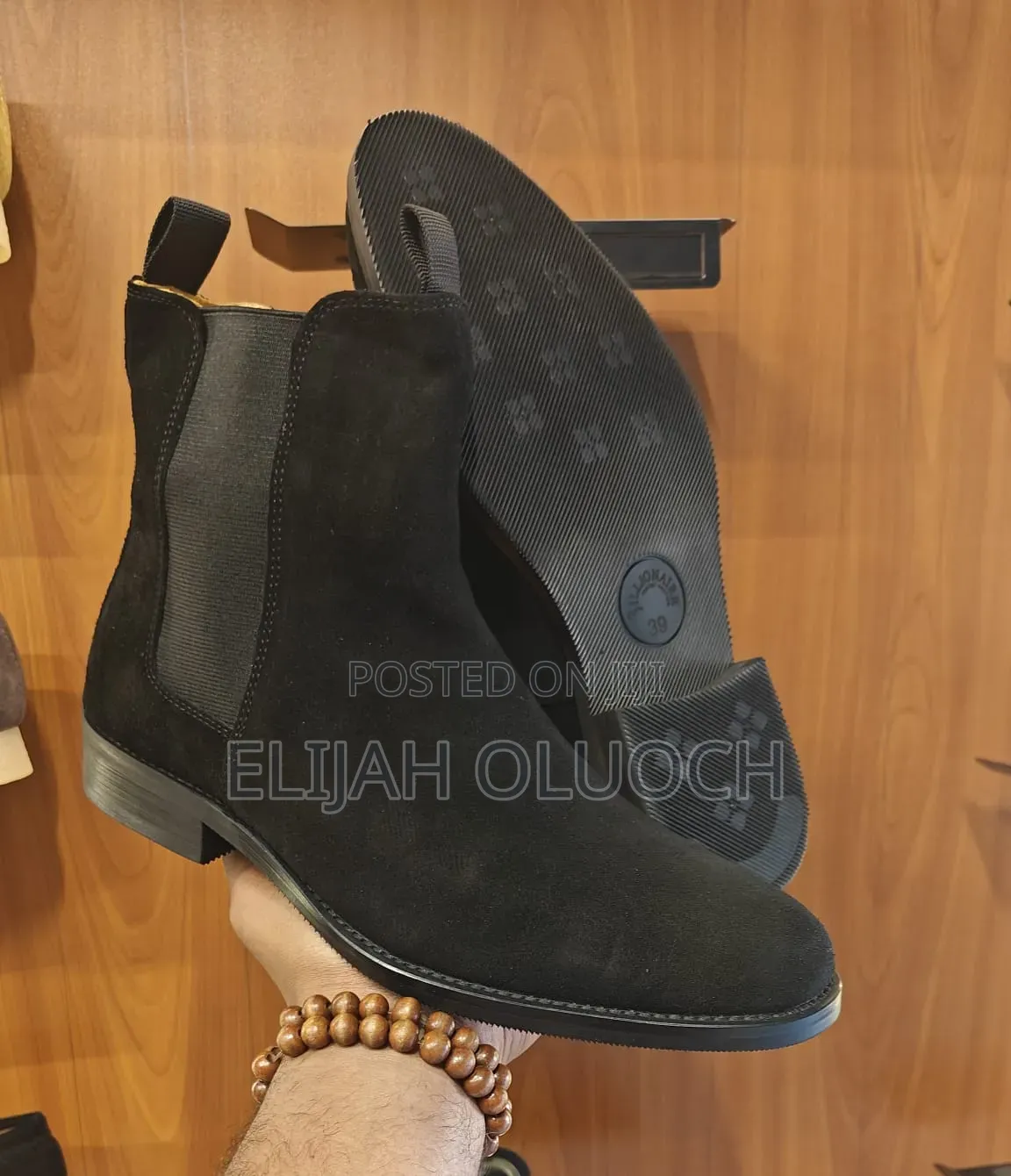 Black Billionaire Chelsea Boots Leather Suede[Over-Ankle]