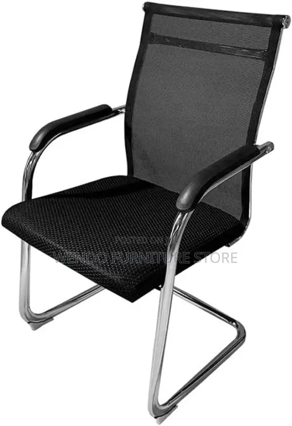 Office Chair : Mg45 Modern Black Mesh Visitor's Office Chair