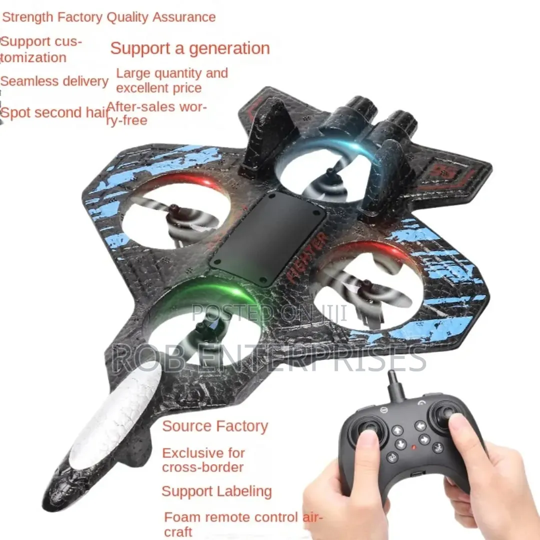 360 Degree Circling 6 Channel Rc Fighter Jet Form Plane Toy