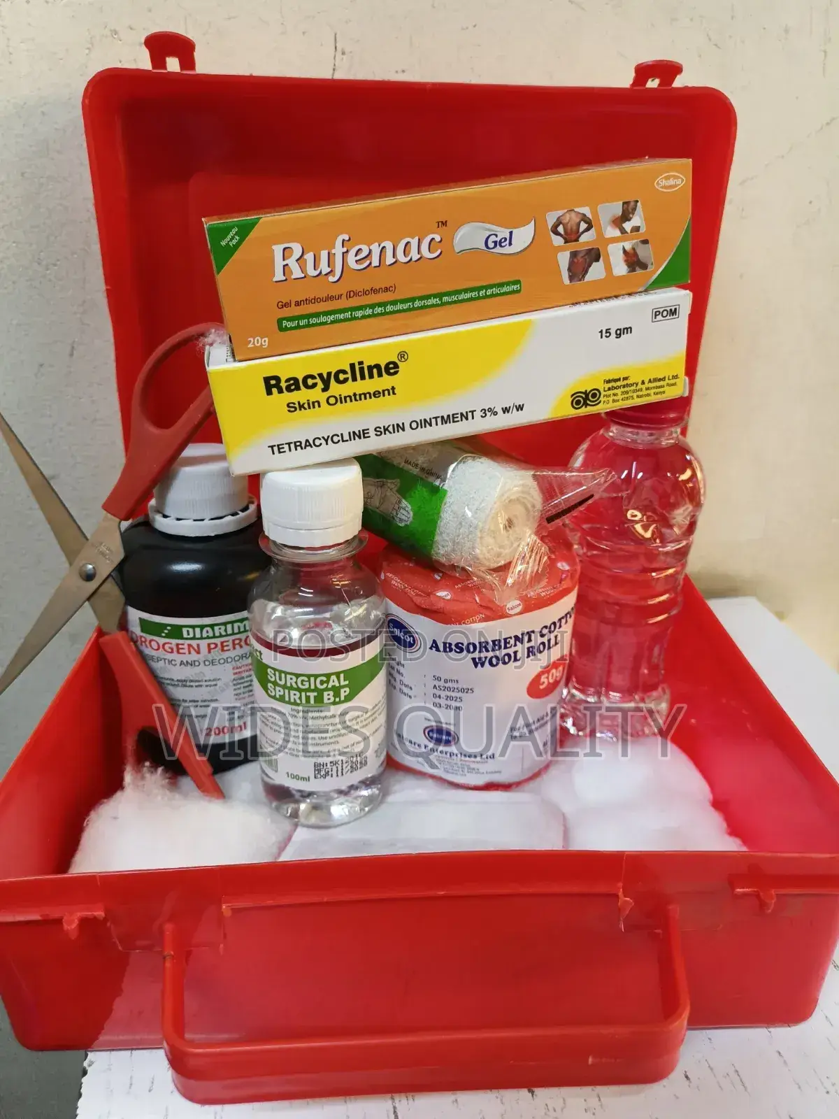 Plastic First Aid Kit Box Various Medical Supplies