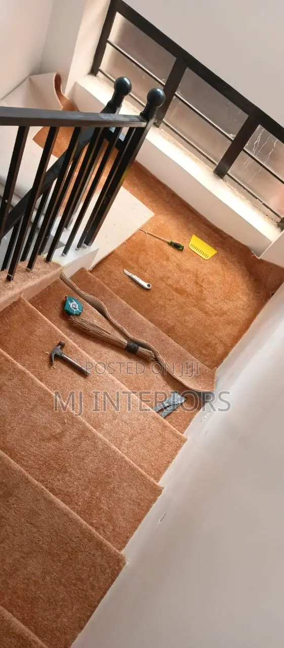Staircase Wall to Wall Carpet Installation Soft Anti Slip Finish