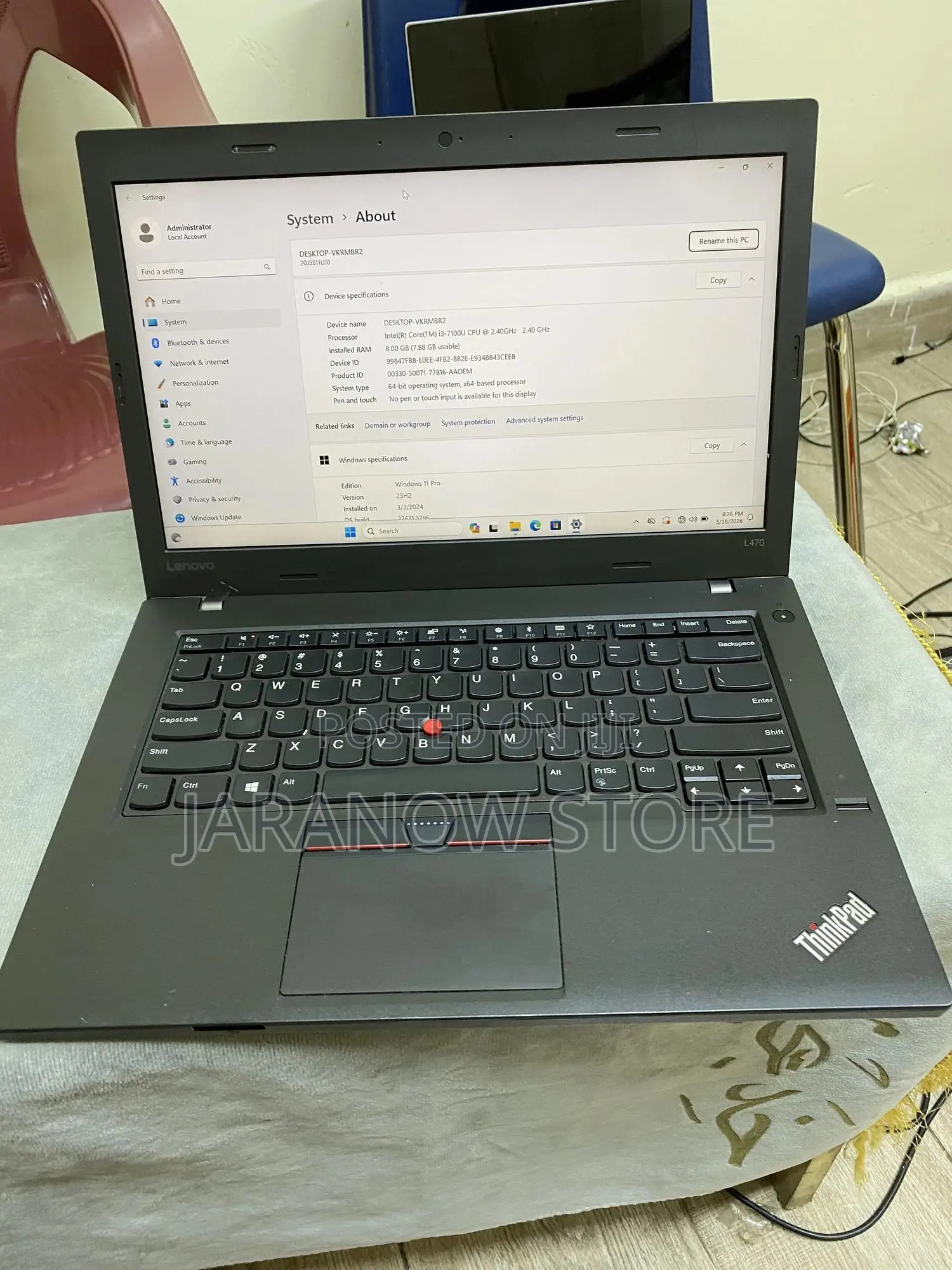 Laptop Lenovo ThinkPad L470 8GB Intel Core i7 SSD 256GB