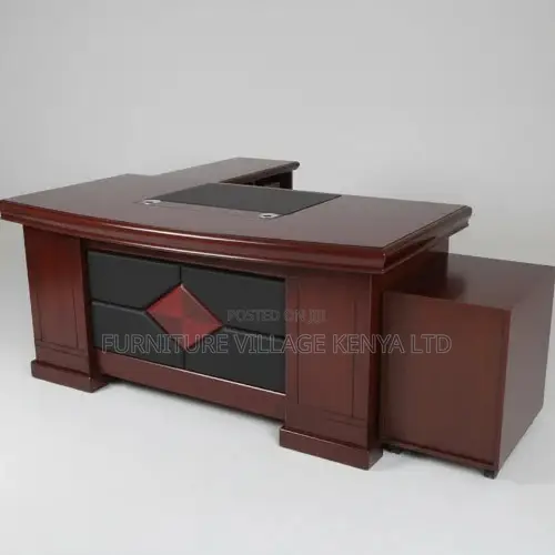 Executive Corner Writing Desk 1800mm Mahogany Finish