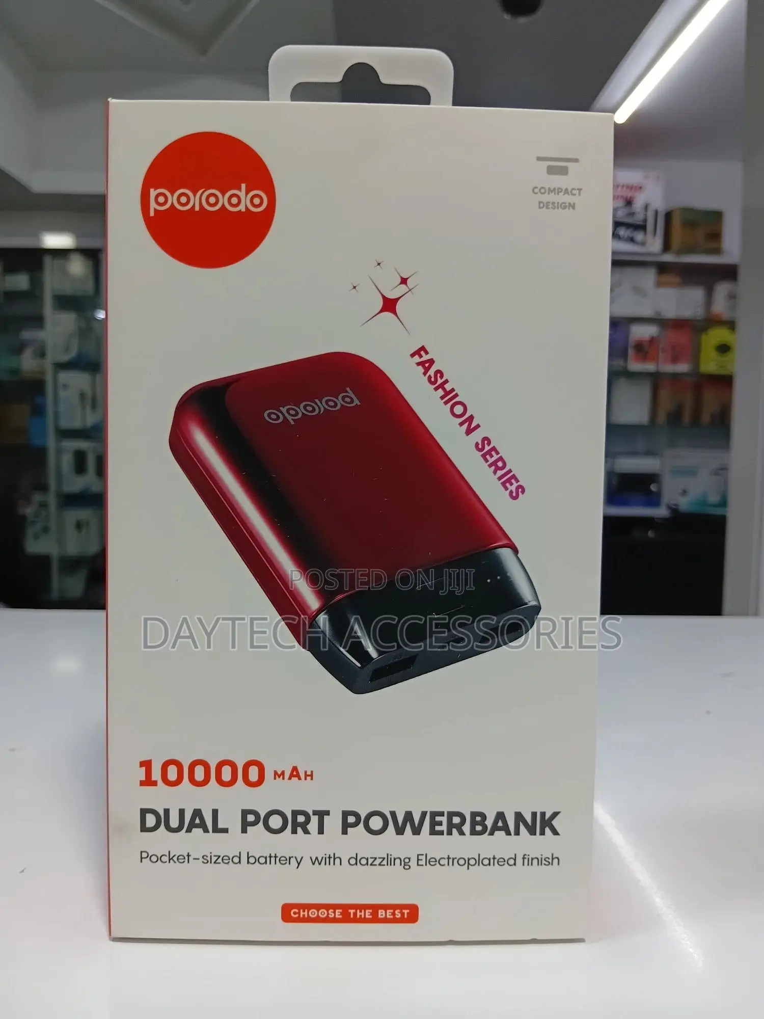Porodo Pd-1006a Fashion Series Power Bank 10000 Mah - Red