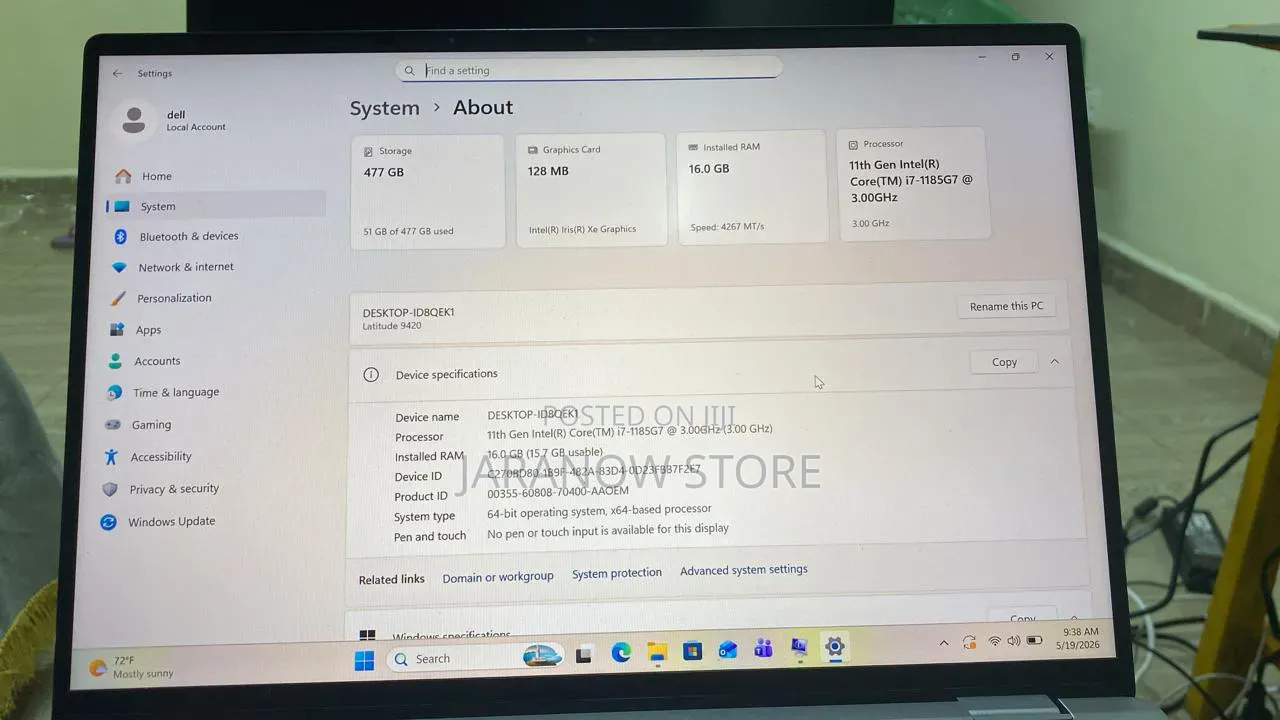 Laptop Dell Latitude 9420 16GB Intel Core i7 SSD 512GB