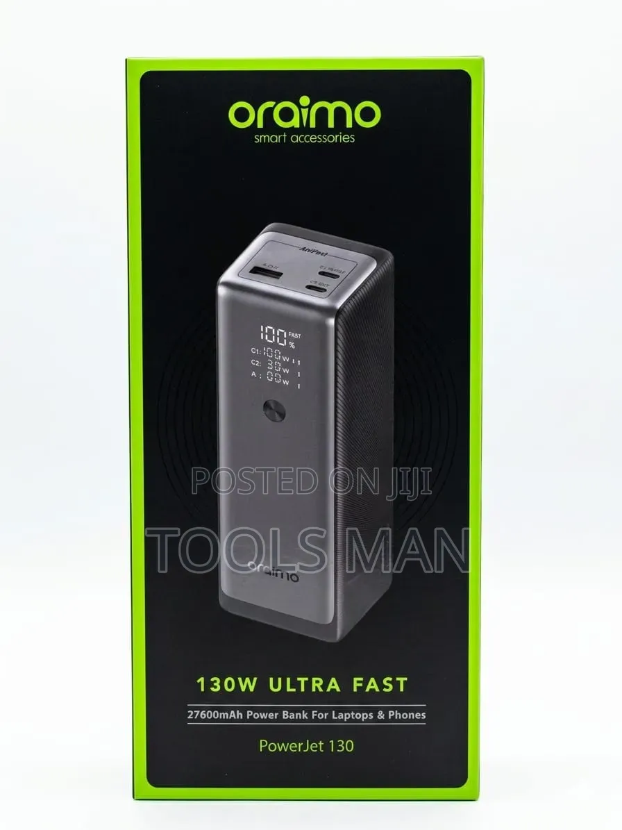 Oraimo Powerjet 130 - 27600mah 130w Fast Charging Laptop Power Bank.