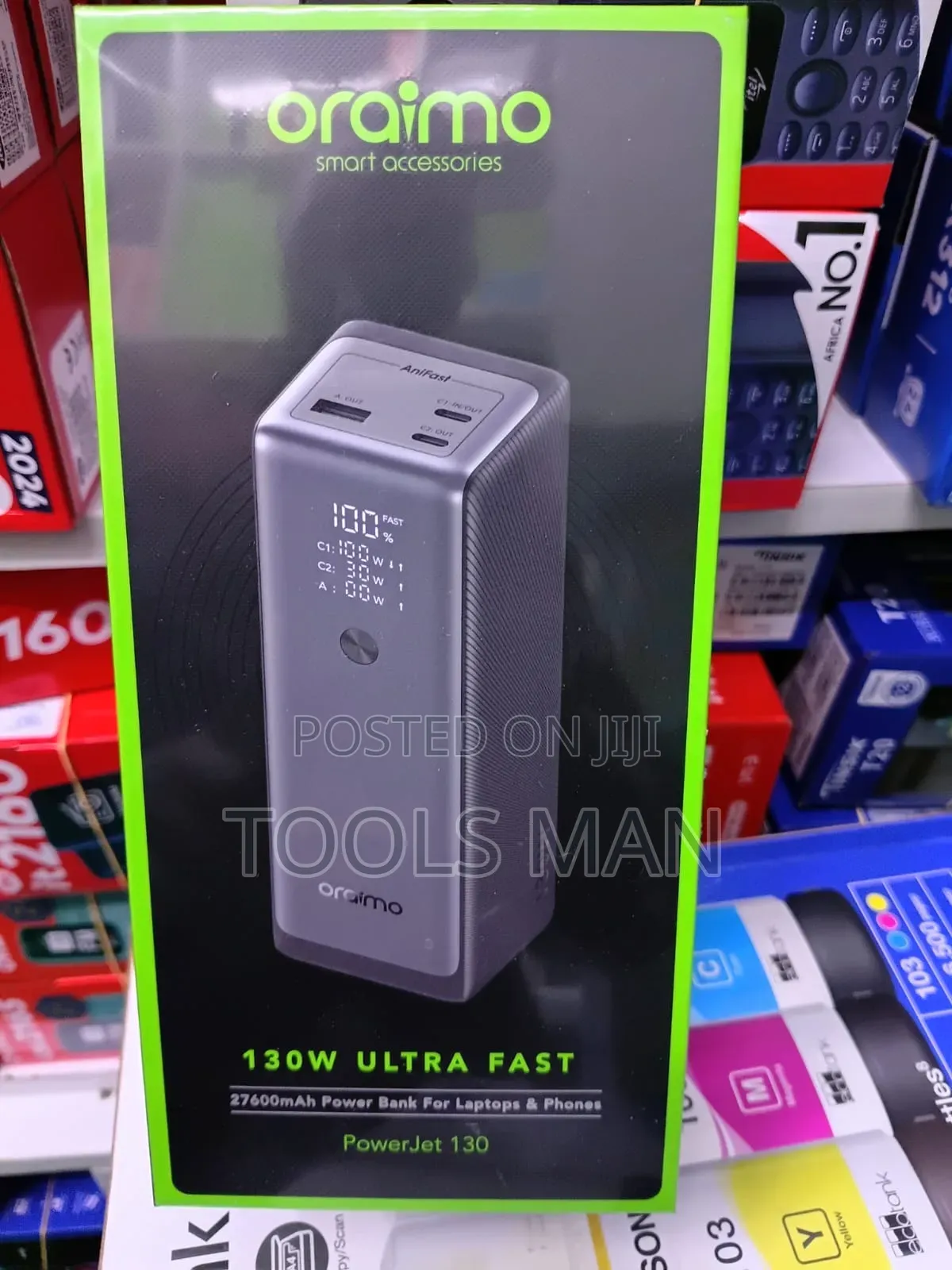 Oraimo Powerjet 130 - 27600mah 130w Fast Charging Laptop Power Bank.