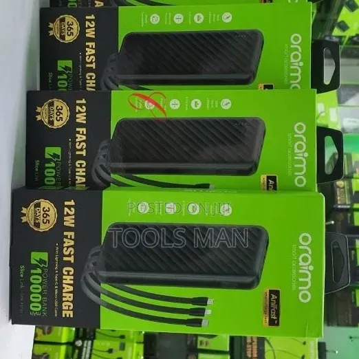 Oraimo 10000mah Power Bank With 3 Built-in Cables - Slice Link 12w.