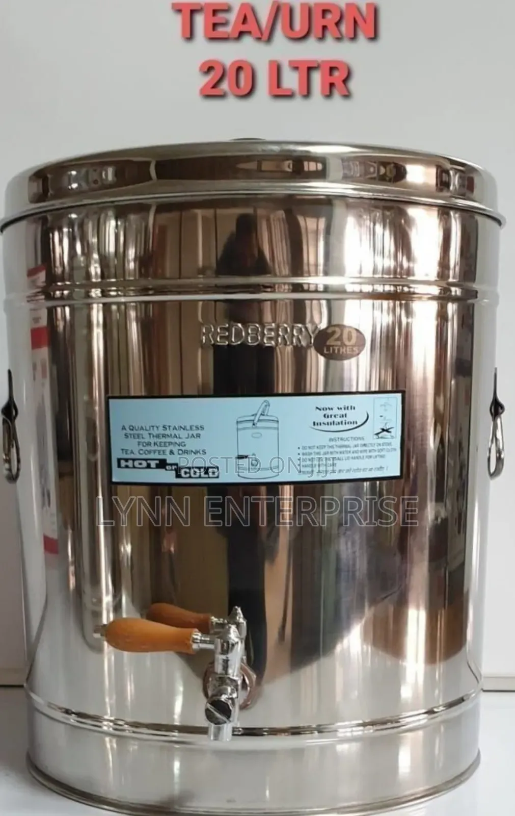 Redberry Premium Range S.Steel Insulated Tea Urn : 20 Ltr
