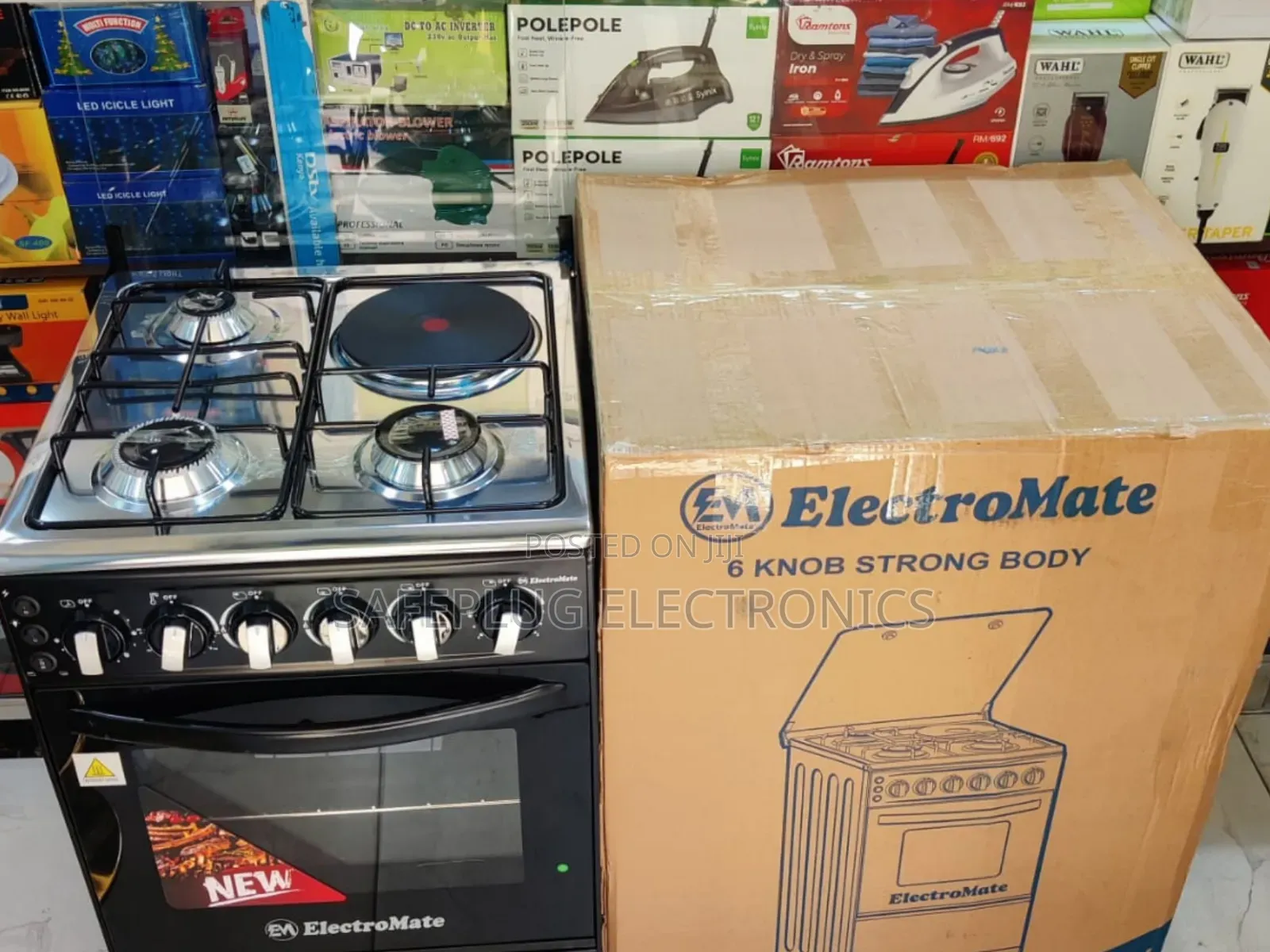 Electromate Standing Cooker 50×55 | Electric Oven + 3 Gas Burners