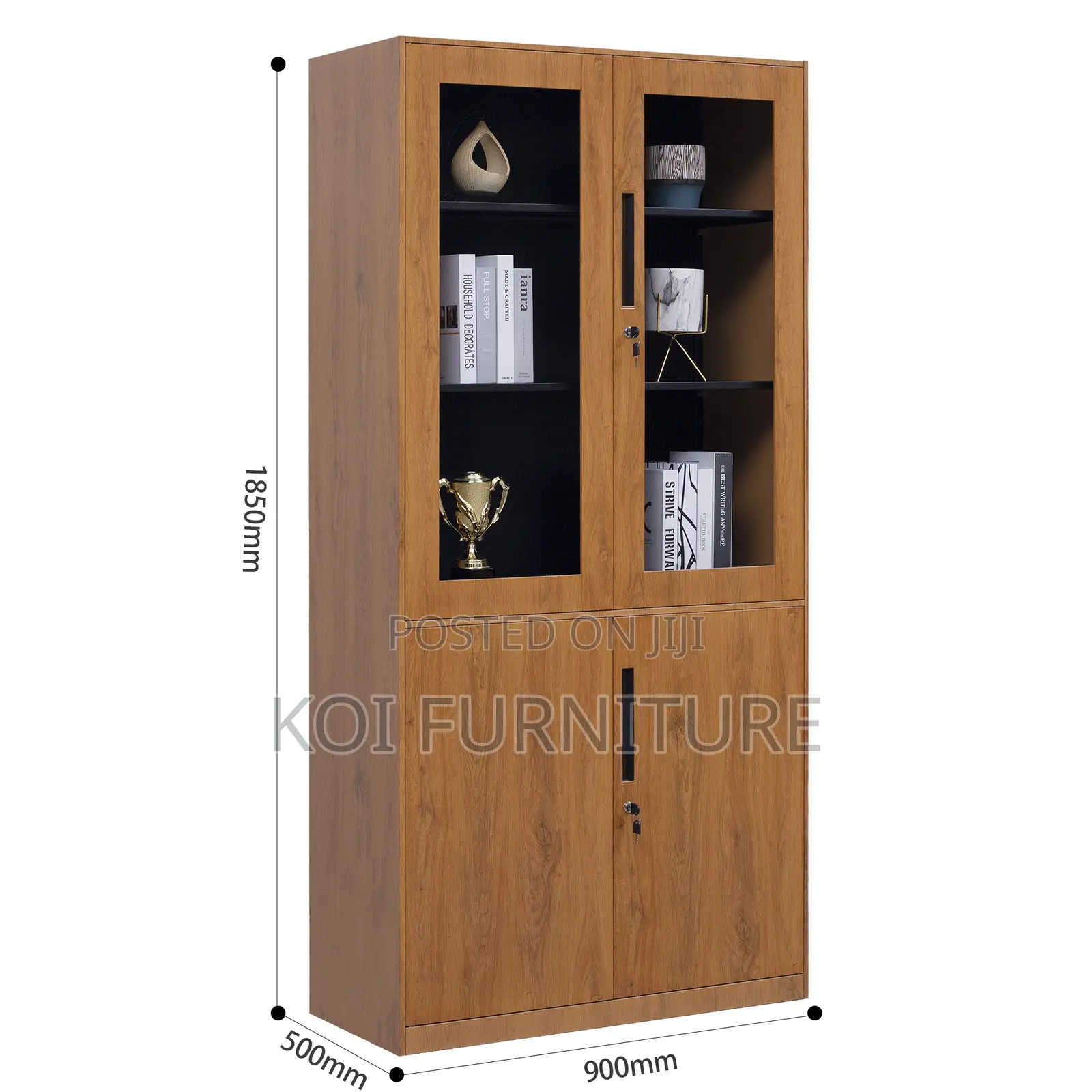 Office Cabinet : Wooden Office Filing Cabinet 2 Door With Full Glass