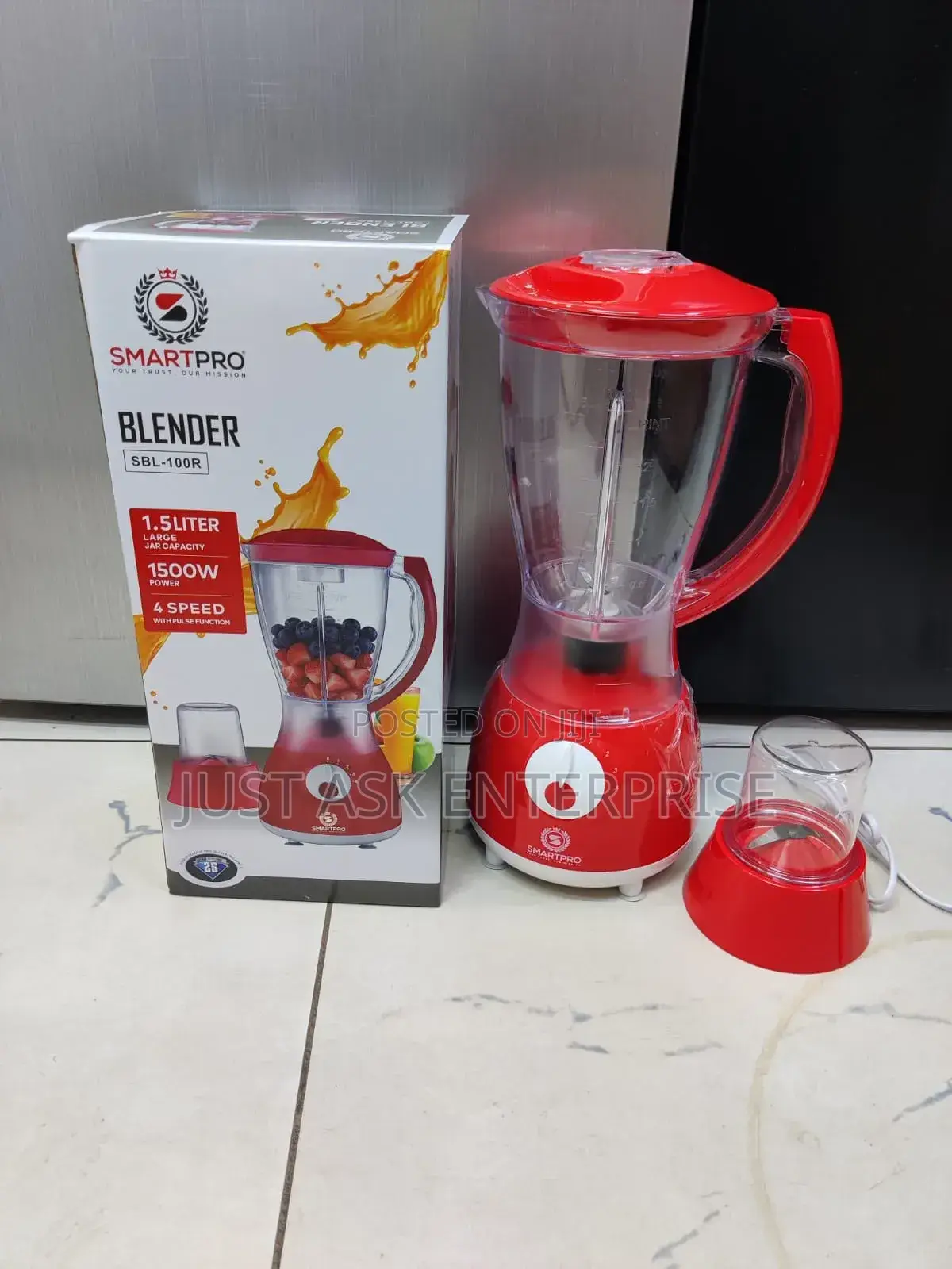 4 Speed Smartpro Blender 1.5l (Sbl 100r) - 2 in 1 Plastic Jar